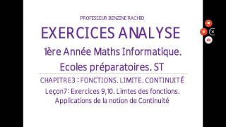 EXERCICES ANALYSE 1ERE ANNÃ‰E CHAPITRE3 LEÃ‡ON7 LIMITE ET CONTINUITÃ‰ EXERCICE 9 [upl. by Annair]