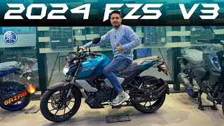 2024 Yamaha FZS V3 New Model Cyan Colour Review Perfect Bike For Everyone Man❤️ Price [upl. by Aiouqes318]