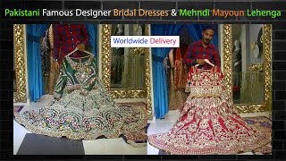 Pakistani Famous Designer Bridal Dress Mehndi Mayoun Lehenga Pakistani Dresses Online Shopping [upl. by Irmina]