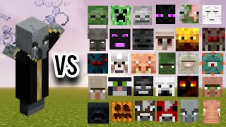 Evoker VS All Minecraft Mobs  Minecraft Mob Battle [upl. by Beebe43]