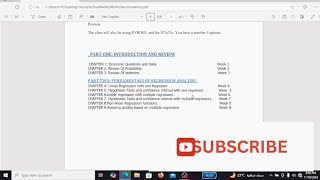 COURSE OUTLINE FOR ECONOMETRICS [upl. by Enitsenrae]