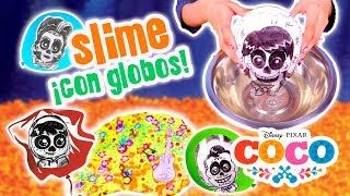 💀 SLIME de COCO La Pelicula Explotando GLOBOS 🎈 Manualidades de Halloween Fantásticas [upl. by Annayhs]