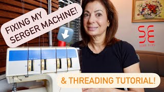 Fixing my Serger Machine Tutorial  How To Thread a White Superlock 734D Serger Machine [upl. by Annaeed675]