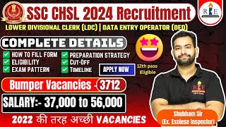 SSC CHSL 2024 Notification out for LDC amp DEO  3712 Vacancies🤩 Big opportunity Complete details [upl. by Llennoc]