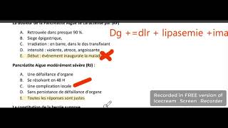 QCMs corrigés PANCREATITE AIGUE [upl. by Inaoj]