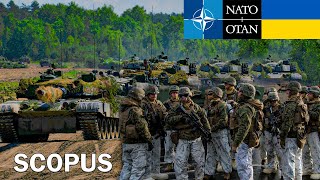 NATO Troops and Combat Vehicles Arrive in Ukraine [upl. by Kienan]