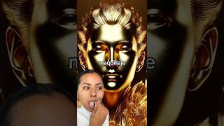 MAQUILLAJE CHICA DE ORO😳⚜️michmoon maquillaje metal metalica oro dorado robot makeup [upl. by Naret]