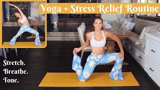 Yoga  Stress Relief Routine for Busy Girls  EASY ON THE BODY [upl. by Ees253]