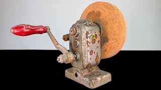 I Restored this 5 Rusty Hand Cranked Grinder  Restoration [upl. by Murrah]