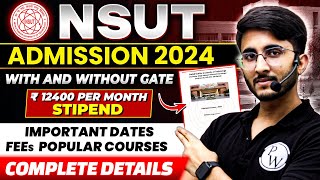 NSUT MTech Admission 2024 With GATE or Without GATE  Complete Information [upl. by Adabel]