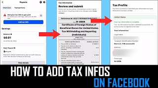 How to add your tax info on Facebook  How to setup Tax Identification in Facebook Payouts Account [upl. by Buote]