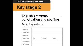 2019 SATs paper SPAG  grammar punctuation test walkthrough [upl. by Akire491]