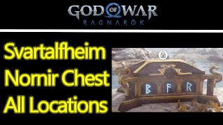 God of War Ragnarok Svartalfheim nornir chest locations guide 10 of ten 100 percent walkthrough [upl. by Ainimre]