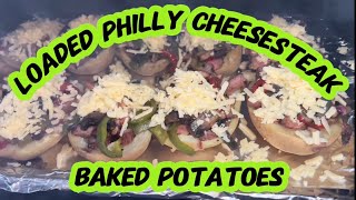 Loaded Philly Cheesesteak Baked Potatoes [upl. by Sacci]