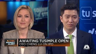 TuSimple CEO on its IPO debut future of autonomous trucks [upl. by Denoting]