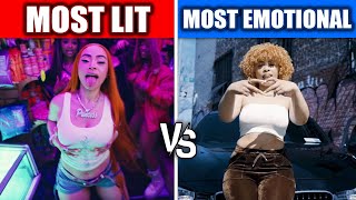 RAPPERS MOST LIT SONG VS RAPPERS MOST EMOTIONAL SONG [upl. by Reltuc619]