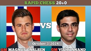 Magnus Carlsen vs Viswanathan Anand  Tech Mahindra Global Chess 2024  Rapid Chess 200 [upl. by Jaqitsch829]