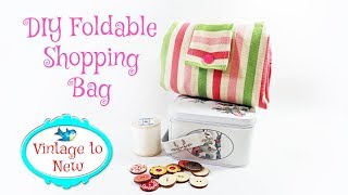 DIY Foldable Shopping Grocery Bag Sewing Tutorial  How To [upl. by Yllek140]