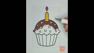 cupcake painting kapkek boyama drawing renklikumboyama akrilikboyama coloring disney kidsvideo [upl. by Bill790]