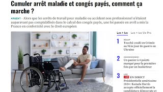 Cumuler arrêt maladie et congés payés comment ça marche [upl. by Diraj396]