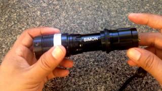 LED Flashlight  Simon Cree LED Flashlight 500 Lumens [upl. by Reivilo]