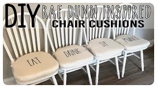 DIY  Rae Dunn Inspired Chair Cushions [upl. by Mezoff]