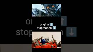 Optimus prime vs Galvatron transformers stopmotion optimusprime galvatron [upl. by Frida450]