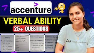 Accenture Verbal Ability Latest Questions VerbalAbilityquestions accentureexamquestions jobs [upl. by Ynohtnacram]