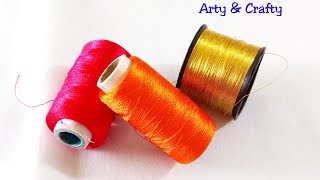 Rakhi thread making tutorial Silk thread twisted dorihow to make rakhi thread at home [upl. by Roche352]