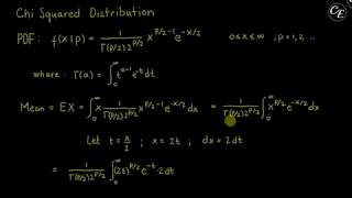 Chi Squared Distribution  Derivation of Mean Variance amp Moment Generating function MGF English [upl. by Artenahs]