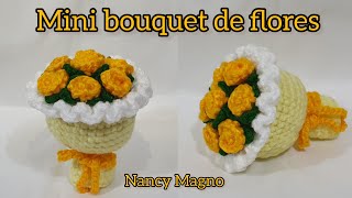 COMO TEJER UN BOUQUET DE FLORES AMARILLAS A CROCHET🌼🌺🌸💮🏵 [upl. by Ahsinej]