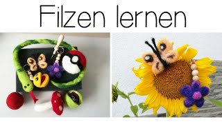 Filzen lernen  TrockenfilzenNadelfilzen für Anfänger mit Ausstechform  Schmetterling DIY Felting [upl. by Illac]