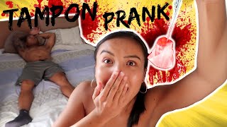 USED TAMPON PRANK ON BOYFRIEND HE GETS SO MAD [upl. by Jakob]