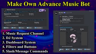 How To Make Advance Discord Music Bot 247 Without Coding  Discord Music Bot With Dashboard 2023 [upl. by Artema6]