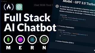 AI SaaS Chat Bot using MERN Stack – Tutorial [upl. by Auqinal74]