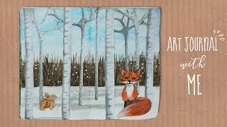 Het winterbos  Art journal with me Nederlands  CreaChick [upl. by Ifar8]