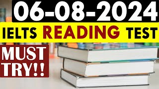 IELTS Reading Test 2024 with Answers  06082024 [upl. by Rudolph]