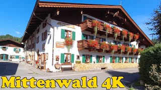 Mittenwald Germany Walking Tour 4K [upl. by Ycniuqal]