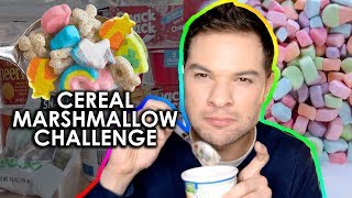 Adding Cereal Marshmallows to Boring Foods Lucky Charms Taste Test [upl. by Leahcar]