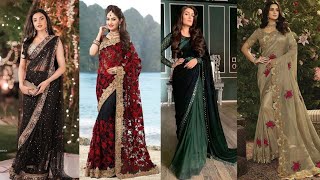 New Saree Designs 2022 Party Wear Chiffon Saree Pakistani Designer Saree [upl. by Anenahs]