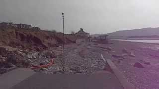 Winter storm damage at Deganwy Promenade Conwy Wales [upl. by Nithsa]