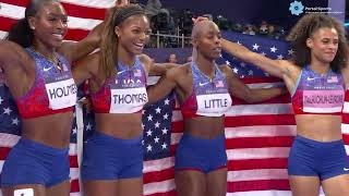 Womens 4x400m Relay Final 2024 Paris Olympics olympics2024 [upl. by Atinuhs]