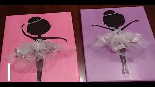 Dancing Ballerinas Canvas Dollar Tree DIY [upl. by Oba]