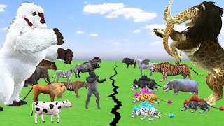 10 Mammoth Elephant vs 10 Giant Tiger vs 10 Tiger Fight Cow Save By Woolly Mammoth Vs Gorillas [upl. by Anilecram]