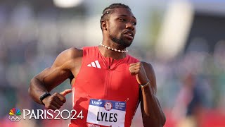 Noah Lyles with Exodia the Forbidden One punches 100m finals ticket at Trials  NBC Sports [upl. by Jarvey]