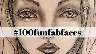 Fun Fab Faces Drawing And Shading In Pencil Video 3 in 100funfabfaces Challenge [upl. by Vasili]