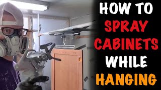 How To Spray Cabinets Hung Using The Paintline Spray Rack [upl. by Enyaw673]