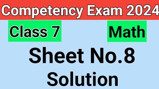 Class 7 Maths Weekly Competency Practice SheetsSheet No 8 PSEBSunnyedu7 [upl. by Oneill]