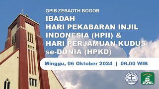 IBADAH HARI PEKABARAN INJIL INDONESIA amp HARI PERJAMUAN KUDUS seDUNIA  Minggu 6 Oktober 2024 [upl. by Nylakcaj]