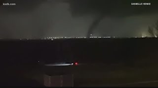 Video shows tornado in Edwardsville Illinois [upl. by Oicelem391]